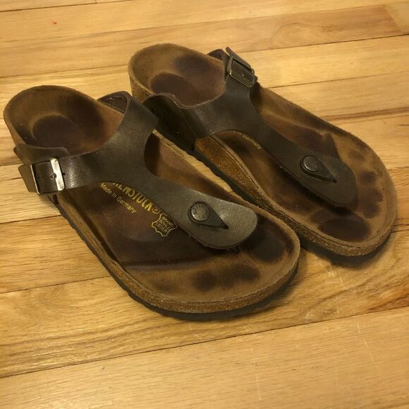 Birkenstock Sz eu 38 Brown Leather Sandals - Picture 1 of 5